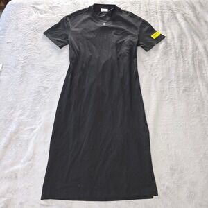Been Trill Black T-Shirt Dress Short Sleeve Midi Embroidered Logo Small